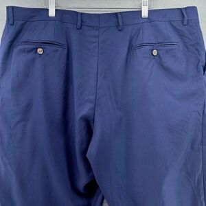 Max Davoli Baroni Navy Blue Super 150s Wool Dress Pants 42x30 (28) Rolled Cuff